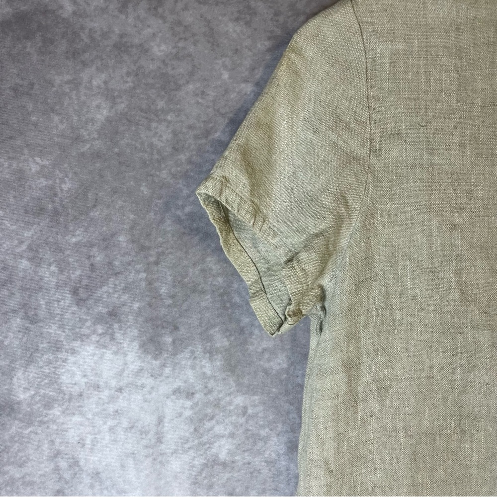 Sunbelt Beige Linen Shift Dress Summery Rustic Minimalist Medium Pockets - Picture 9 of 15
